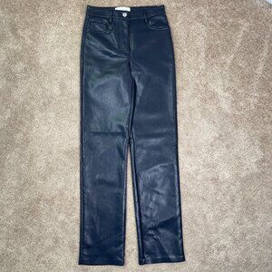 Aritzia Wilfred Pants Womens 0 Gray Purple The Melina High-Rise Vegan Leather